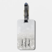 Silber Glitter Gepäckanhänger (Rückseite vertikal)