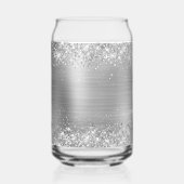 Silber Glitter Glam Fancy Monogramm Dosenglas (Rückseite)