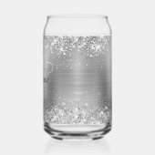 Silber Glitter Glam Fancy Monogramm Dosenglas (Links)