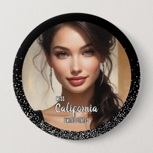 Silber Glitter Glitz-Wettbewerb-Foto-Button-Anstec Button