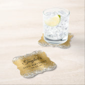 Silber Glitter Goldfolie 50. Geburtstag Untersetzer (Vor Ort)