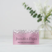 Silber Glitter Hellrosa Unschärfe Online-Shop Visitenkarte (Stehend Vorderseite)
