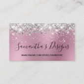 Silber Glitter Hellrosa Unschärfe Online-Shop Visitenkarte (Vorderseite)