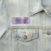 Silber Glitter Hellviolett Folie Namensschild (Beispiel)