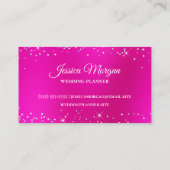 Silber Glitter Hot Pink Blur Monogramm Profil Visitenkarte (Rückseite)