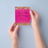 Silber Glitter Hot Pink Ombre Fancy Monogramm 40. Flyer (Gruppe)