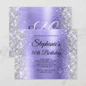 Silber Glitter Immergrün Folie 50. Geburtstag (Vorne/Hinten)