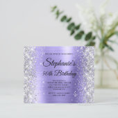 Silber Glitter Immergrün Folie 50. Geburtstag (Stehend Vorderseite)