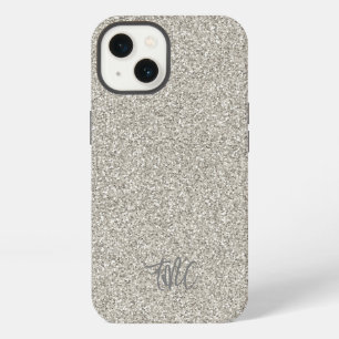 Silber Glitter INITIALS Glam Luxus Modern Cool iPhone 13 Hülle
