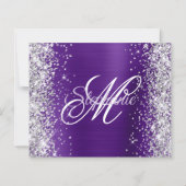 Silber Glitter Königlich Lila Folie 50. Geburtstag (Rückseite)