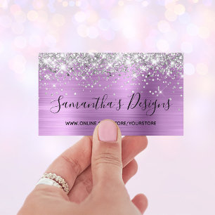 Silber Glitter Lavendel Folie Online-Shop Visitenkarte