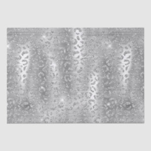 Silber Glitter Leoparden Flecken Metallic Tier Seidenpapier
