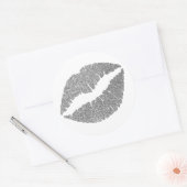 Silber Glitter Lippen Runder Aufkleber (Umschlag)