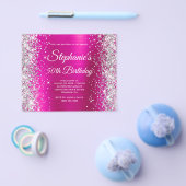 Silber Glitter Magenta Folien-Monogramm 50. Geburt Flyer (Einzeln)