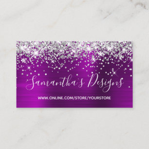 Silber Glitter Magenta Lila Folie Online-Shop Visitenkarte
