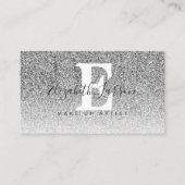 Silber Glitter Makeup Artist Haarstudio Visitenkarte (Vorderseite)