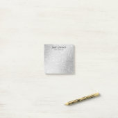 Silber Glitter Monogramm Personalisierter Name Post-it Klebezettel (Auf Schreibtisch)