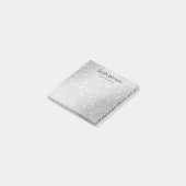 Silber Glitter Monogramm Personalisierter Name Post-it Klebezettel (angewinkelt)