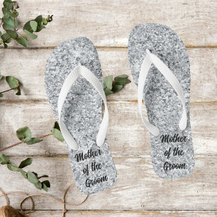 Silber Glitter Mutter der Braut Bräutigam Hochzeit Badesandalen