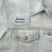 Silber-Glitter-Namensschild PIN oder MAGNET Arbeit Namensschild (Beispiel)