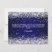 Silber Glitter Navy Blau Ombre Danke (Rückseite)