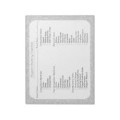 Silber-Glitter-Pageant-Packliste Notizblock (Rotiert)