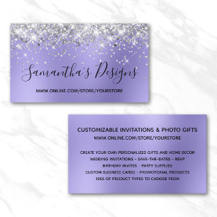 Silber-Glitter Periwinkle-Blur-Onlineshop Visitenkarte