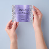 Silber Glitter Periwinkle Folie 50. Geburtstag Flyer (Gruppe)