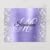 Silber Glitter Periwinkle Folie 50. Geburtstag Flyer (Hinten)