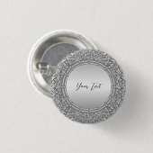 Silber-Glitter-Rahmen Pinback-Button Button (Vorne & Hinten)