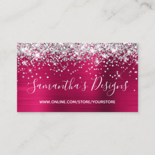 Silber-Glitter-Rosa-Wein-Folie Online-Shop Visitenkarte