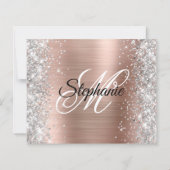 Silber Glitter Rose Gold Folie Monogramm 50. Gebur (Rückseite)