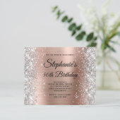 Silber Glitter Rose Gold Folie Monogramm 50. Gebur (Stehend Vorderseite)