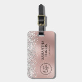 Silber Glitter Rose Gold Ombre Logo Gepäckanhänger (Vorderseite vertikal)