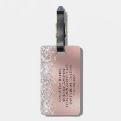 Silber Glitter Rose Gold Ombre Logo Gepäckanhänger (Rückseite vertikal)