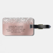 Silber Glitter Rose Gold Ombre Logo Gepäckanhänger (Rückseite horizontal)