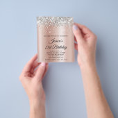 Silber Glitter Roségold Schimmer 21. Geburtstag Flyer (Gruppe)