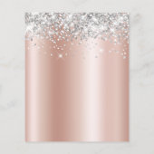 Silber Glitter Roségold Schimmer 21. Geburtstag Flyer (Hinten)