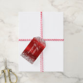 Silber-Glitter Roter Folien-Geburtstag Geschenkanhänger (Mit Garn)