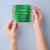 Silber Glitter Roter Folien-Monogramm 50. Geburtst Flyer (Gruppe)