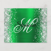 Silber Glitter Roter Folien-Monogramm 50. Geburtst Flyer (Hinten)