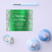 Silber Glitter Roter Folien-Monogramm 50. Geburtst Flyer (Einzeln)