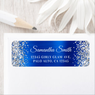 Silber Glitter Royal Blau Folie Glam