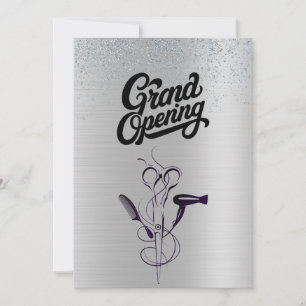 Silber Glitter Schönheitssalon Grand Opening Einladung