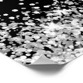 Silber Glitter Schwarz Hochzeitsdusche Willkommen Poster (Ecke)