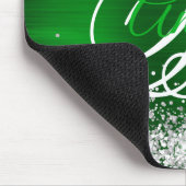 Silber Glitter Smaragdgrün Fantasie-Monogramm Mousepad (Ecke)