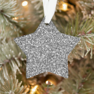 Silber-Glitter-Stern Ornament