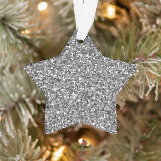 Silber-Glitter-Stern Ornament (Baum)