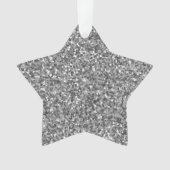 Silber-Glitter-Stern Ornament (Vorderseite)