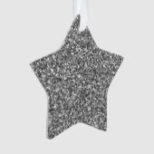 Silber-Glitter-Stern Ornament (Vorderseite)